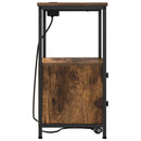 vidaXL Éjjeliszekrény Töltőállomással fiókkal Füstölt tölgy Faanyag