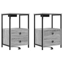 vidaXL Éjjeliszekrény Töltőállomással fiókkal Szürke sonoma Faanyag