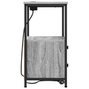 vidaXL Éjjeliszekrény Töltőállomással fiókkal Szürke sonoma Faanyag