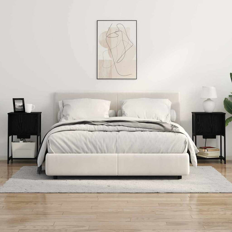 vidaXL Éjjeliszekrény 2 pcs Musta tammi 38 x 31 x 61 cm Faanyag