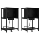 vidaXL Éjjeliszekrény 2 pcs Fekete tölgy 38 x 31 x 61 cm Faanyag