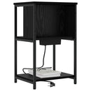 vidaXL Éjjeliszekrény 2 pcs Fekete tölgy 38 x 31 x 61 cm Faanyag
