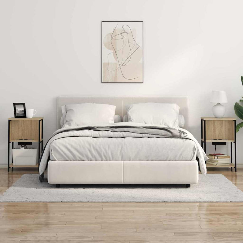 vidaXL Éjjeliszekrény sonoma tölgy 38 x 31 x 61 cm Faanyag