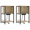vidaXL Éjjeliszekrény 2 pcs Sonoma tölgy 38 x 31 x 61 cm Faanyag