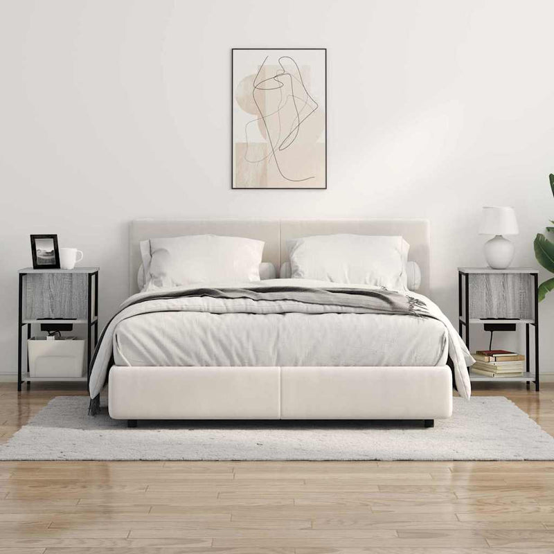 vidaXL Éjjeliszekrény 2 pcs Szürke sonoma 38 x 31 x 61 cm Faanyag