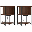 vidaXL Éjjeliszekrény 2 pcs Barna Tölgy 38 x 31 x 61 cm Faanyag