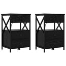 vidaXL Éjjeliszekrény 2 pcs Fekete tölgy 40 x 31 x 60 cm Faanyag