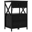 vidaXL Éjjeliszekrény 2 pcs Fekete tölgy 40 x 31 x 60 cm Faanyag