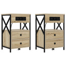 vidaXL Éjjeliszekrény 2 pcs Sonoma tölgy 40 x 31 x 60 cm Faanyag