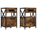 vidaXL Éjjeliszekrény 2 pcs Füstölt tölgy 40 x 31 x 60 cm Faanyag