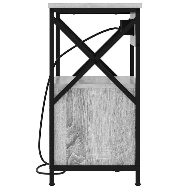 vidaXL Éjjeliszekrény Töltőállomással Szürke sonoma 40 x 31 x 60 cm