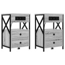 vidaXL Éjjeliszekrény 2 pcs Szürke Sonoma 40 x 31 x 60 cm Faanyag