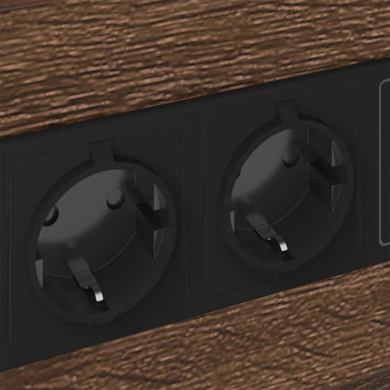 vidaXL Éjjeliszekrény Töltőállomással fiókkal 2 pcs Barna Tölgy