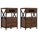 vidaXL Éjjeliszekrény 2 pcs Barna Tölgy 40 x 31 x 60 cm Faanyag