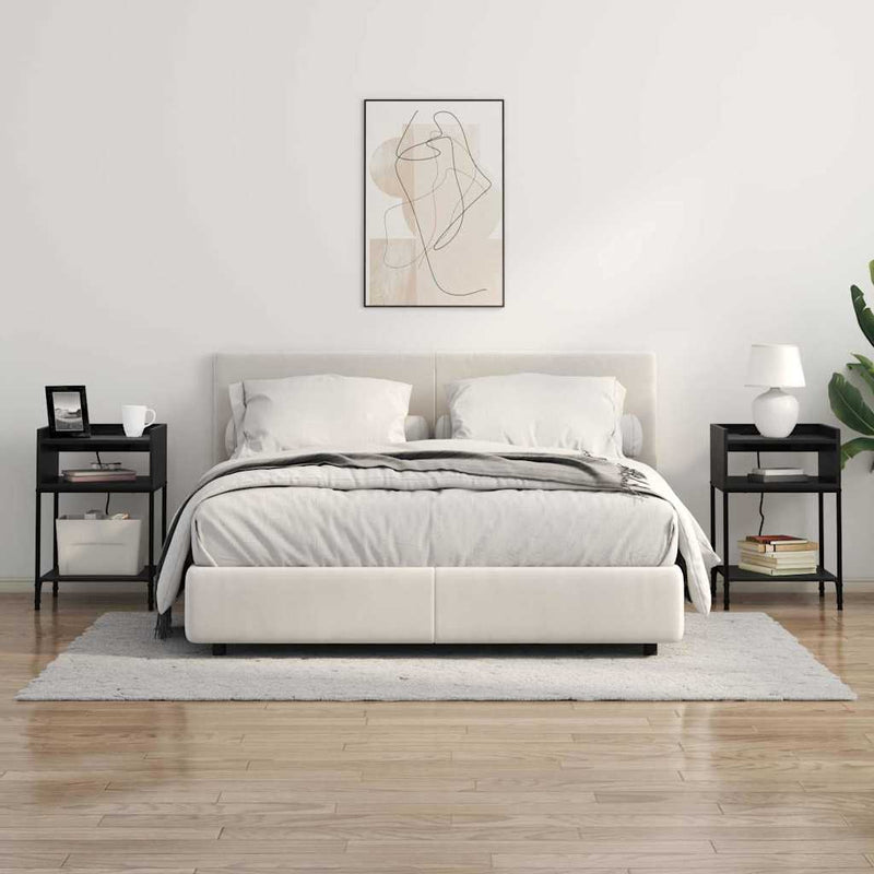 vidaXL Éjjeli asztal 2 pcs Musta tammi 40 x 40 x 61 cm Faanyag