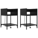 vidaXL Éjjeliszekrény 2 pcs Fekete tölgy 40 x 40 x 61 cm Faanyag