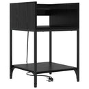 vidaXL Éjjeliszekrény 2 pcs Fekete tölgy 40 x 40 x 61 cm Faanyag