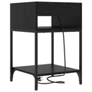 vidaXL Éjjeliszekrény 2 pcs Fekete tölgy 40 x 40 x 61 cm Faanyag