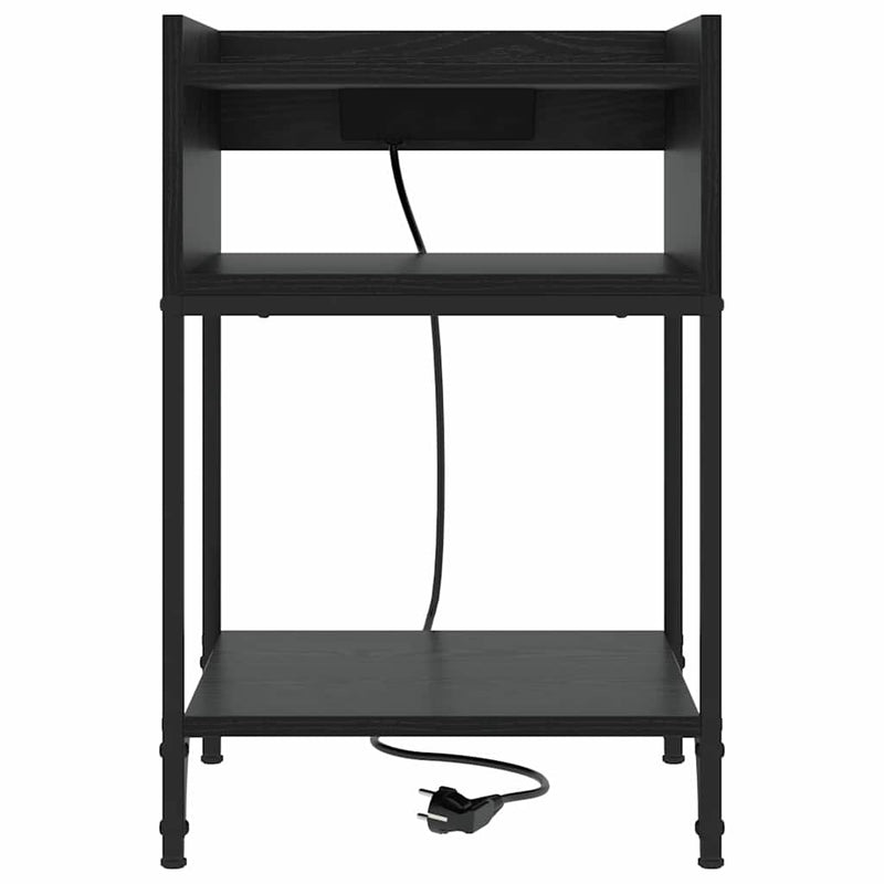 vidaXL Éjjeli asztal 2 pcs Musta tammi 40 x 40 x 61 cm Faanyag