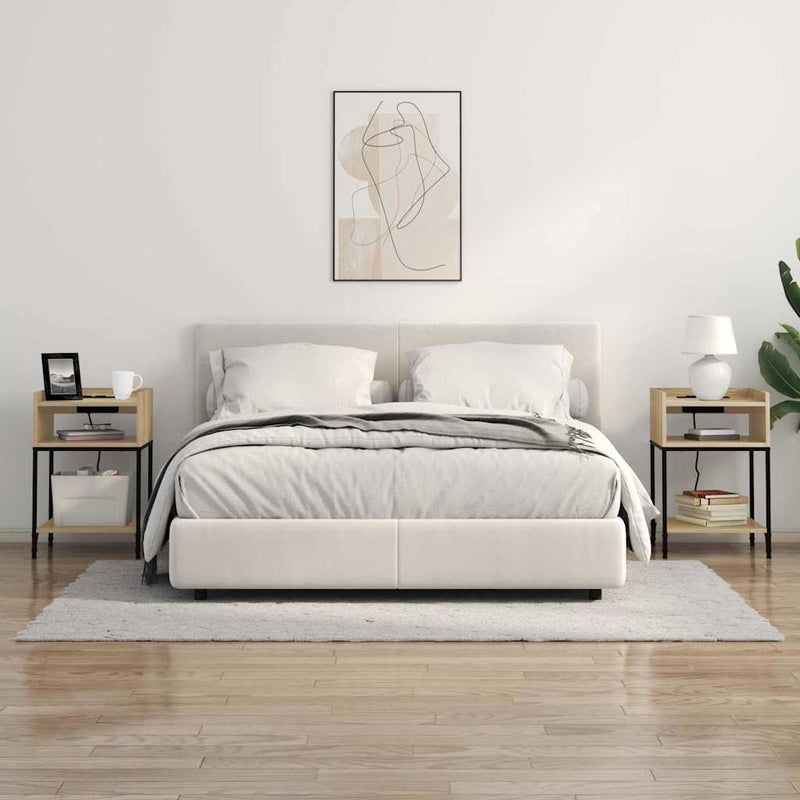 vidaXL Éjjeliszekrény polcokkal Sonoma tölgy 40 x 40 x 61 cm Faanyag