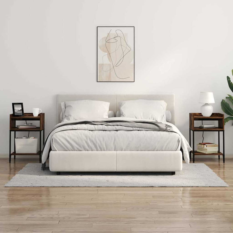 vidaXL Éjjeli asztal 2 pcs Füstölt tölgy 40 x 40 x 61 cm Faanyag