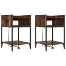 vidaXL Éjjeliszekrény 2 pcs Füstölt tölgy 40 x 40 x 61 cm Faanyag