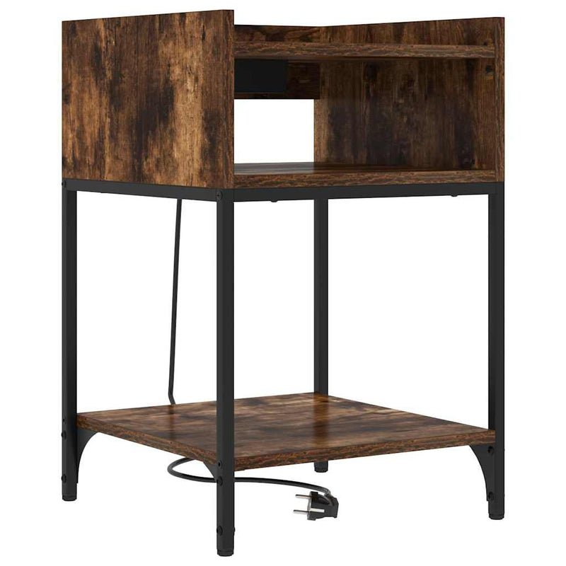 vidaXL Éjjeli asztal 2 pcs Füstölt tölgy 40 x 40 x 61 cm Faanyag