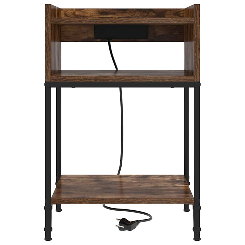 vidaXL Éjjeli asztal 2 pcs Füstölt tölgy 40 x 40 x 61 cm Faanyag