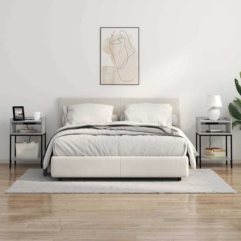 vidaXL Éjjeli asztal 2 pcs Szürke sonoma 40 x 40 x 61 cm Faanyag