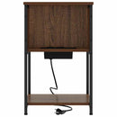 vidaXL Éjjeli asztal polcokkal barna tölgy 40 x 40 x 61 cm Faanyag