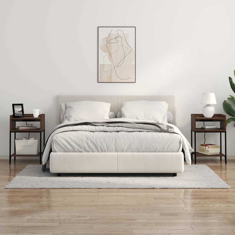 vidaXL Éjjeli asztal 2 pcs barna tölgy 40 x 40 x 61 cm Faanyag
