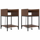 vidaXL Éjjeliszekrény 2 pcs Barna Tölgy 40 x 40 x 61 cm Faanyag