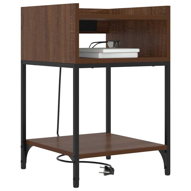 vidaXL Éjjeli asztal 2 pcs barna tölgy 40 x 40 x 61 cm Faanyag