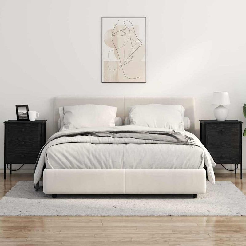 vidaXL Éjjeliszekrény 2 pcs Musta tammi 42 x 41 x 61 cm Faanyag