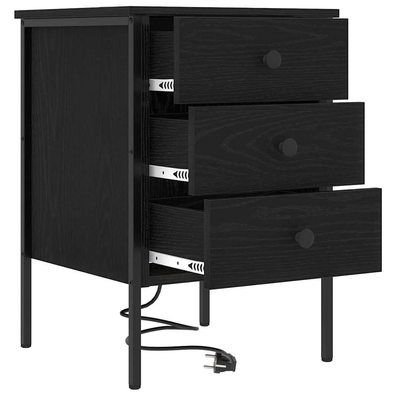 vidaXL Éjjeliszekrény 2 pcs Musta tammi 42 x 41 x 61 cm Faanyag