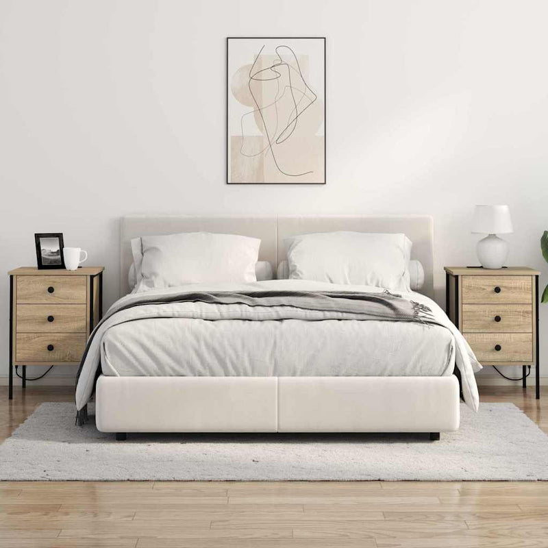 vidaXL Éjjeliszekrény fiókkal sonoma tölgy 42 x 41 x 61 cm Faanyag