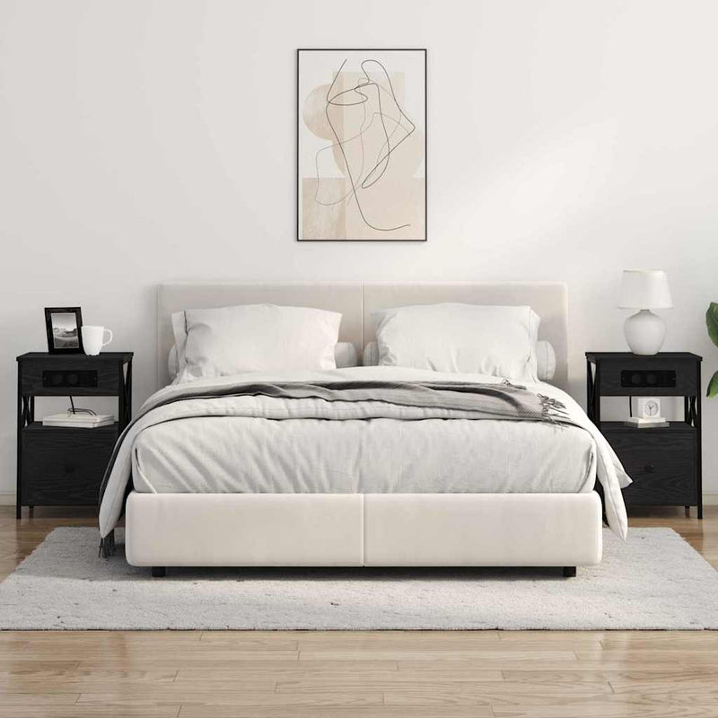 vidaXL Éjjeliszekrény 2 pcs Musta tammi 40 x 31 x 60 cm Faanyag