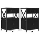 vidaXL Éjjeliszekrény 2 pcs Fekete tölgy 40 x 31 x 60 cm Faanyag
