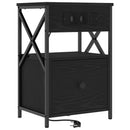 vidaXL Éjjeliszekrény 2 pcs Fekete tölgy 40 x 31 x 60 cm Faanyag
