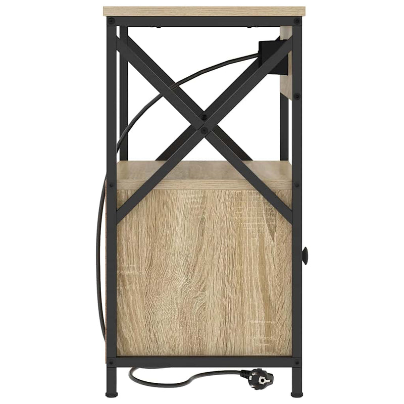 vidaXL Éjjeliszekrény fiókkal sonoma tölgy 40 x 31 x 60 cm Faanyag