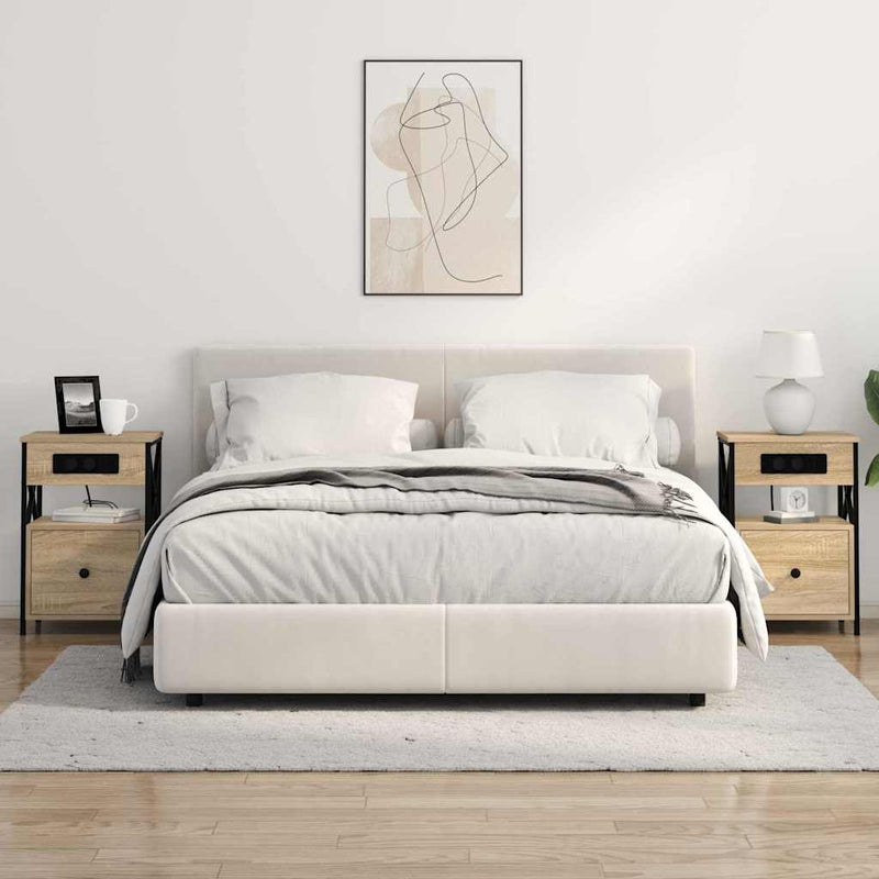 vidaXL Éjjeliszekrény 2 pcs sonoma tölgy 40 x 31 x 60 cm Faanyag