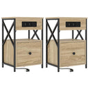 vidaXL Éjjeliszekrény 2 pcs Sonoma tölgy 40 x 31 x 60 cm Faanyag