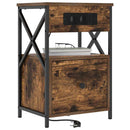 vidaXL Éjjeliszekrény fiókkal Füstölt tölgy 40 x 31 x 60 cm Faanyag