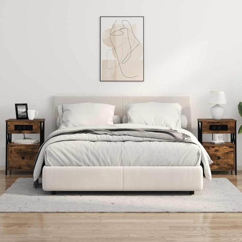 vidaXL Éjjeliszekrény 2 pcs Füstölt tölgy 40 x 31 x 60 cm Faanyag