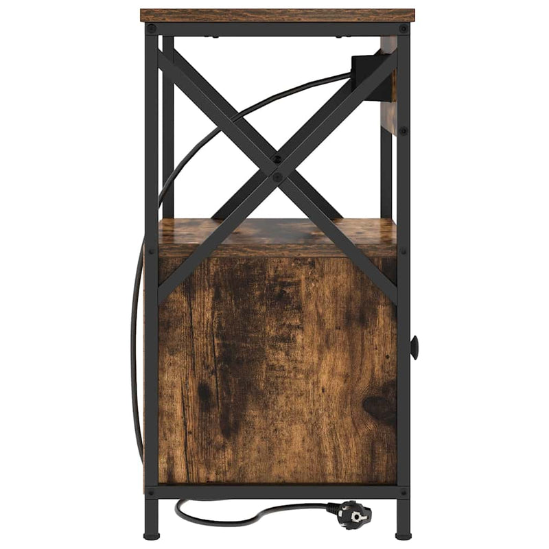 vidaXL Éjjeliszekrény 2 pcs Füstölt tölgy 40 x 31 x 60 cm Faanyag