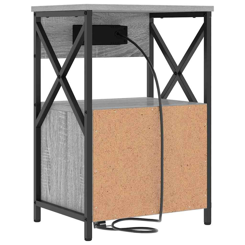 vidaXL Éjjeliszekrény fiókkal Szürke sonoma 40 x 31 x 60 cm Faanyag