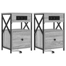 vidaXL Éjjeliszekrény 2 pcs Szürke Sonoma 40 x 31 x 60 cm Faanyag