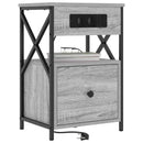 vidaXL Éjjeliszekrény 2 pcs Szürke Sonoma 40 x 31 x 60 cm Faanyag