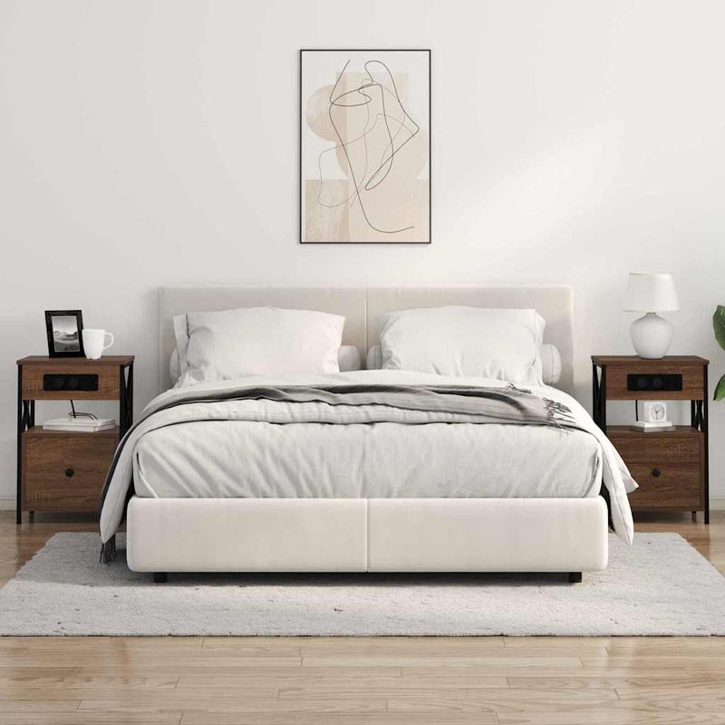 vidaXL Éjjeliszekrény 2 pcs barna tölgy 40 x 31 x 60 cm Faanyag