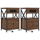 vidaXL Éjjeliszekrény 2 pcs Barna Tölgy 40 x 31 x 60 cm Faanyag
